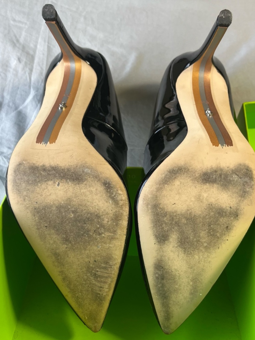 Sam Edelman Hazel Black Patent Leather Pointed Toe Pumps Womens Size 8.5 w Box - Picture 4 of 4